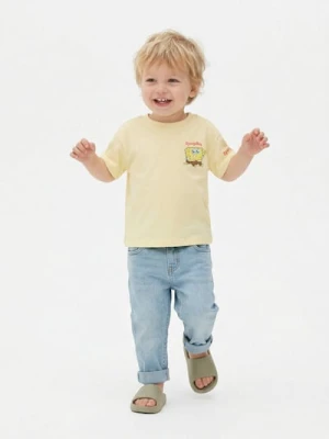 Sinsay - Bawełniana koszulka z nadrukiem SpongeBob - żółty