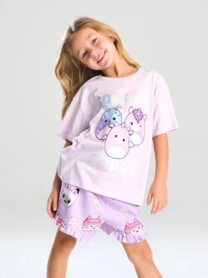 Sinsay - Bawełniana koszulka z nadrukiem Squishmallows - fioletowy