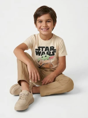 Sinsay - Bawełniana koszulka z nadrukiem Star Wars - kremowy
