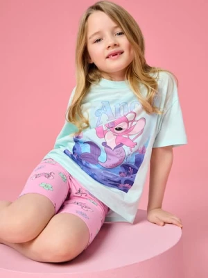 Sinsay - Bawełniana koszulka z nadrukiem Stitch - wielobarwny