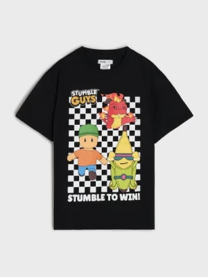 Sinsay - Bawełniana koszulka z nadrukiem Stumble Guys - czarny
