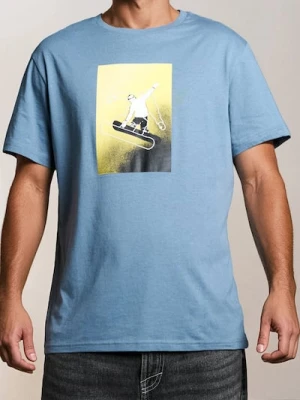 Sinsay - Bawełniana koszulka z nadrukiem - szary