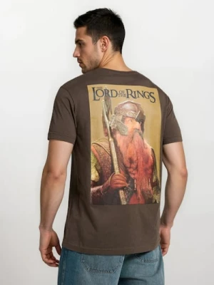 Sinsay - Bawełniana koszulka z nadrukiem The Lord of the Rings - brązowy