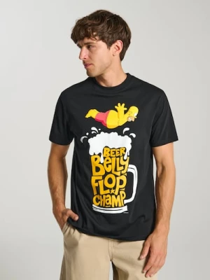 Sinsay - Bawełniana koszulka z nadrukiem The Simpsons - czarny