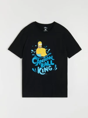 Zdjęcie produktu Sinsay - Bawełniana koszulka z nadrukiem The Simpsons - czarny