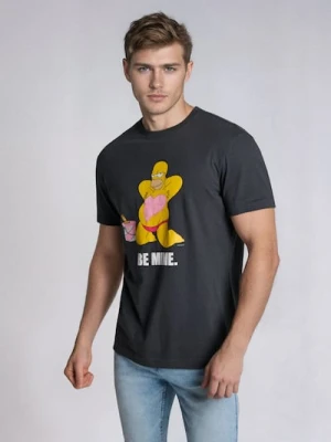 Zdjęcie produktu Sinsay - Bawełniana koszulka z nadrukiem The Simpsons - szary