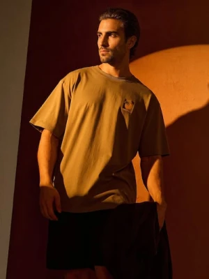 Sinsay - Bawełniana koszulka z nadrukiem wakacyjnym - zielony