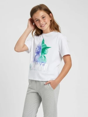 Sinsay - Bawełniana koszulka z nadrukiem Wicked - biały