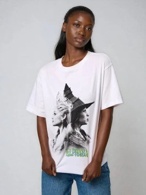 Sinsay - Bawełniana koszulka z nadrukiem Wicked - biały