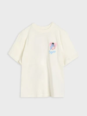 Sinsay - Bawełniana koszulka z nadrukiem Winnie the Pooh - kremowy