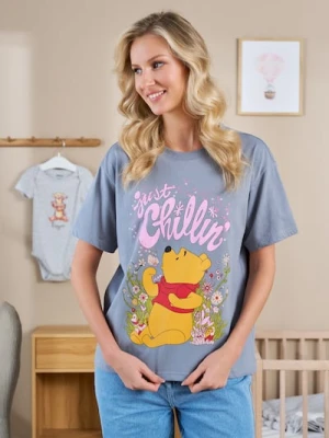Sinsay - Bawełniana koszulka z nadrukiem Winnie the Pooh - szary