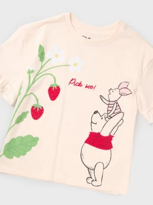 Sinsay - Bawełniana koszulka z nadrukiem Winnie the Pooh - wielobarwny
