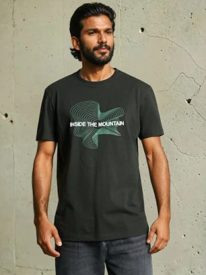 Sinsay - Bawełniana koszulka z nadrukiem - zielony