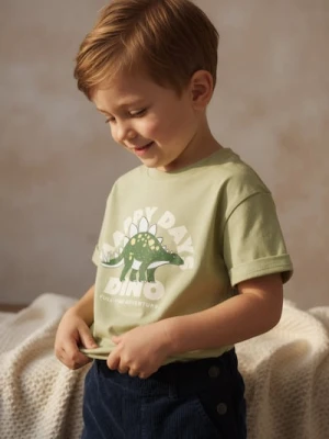 Sinsay - Bawełniana koszulka z nadrukiem - zielony