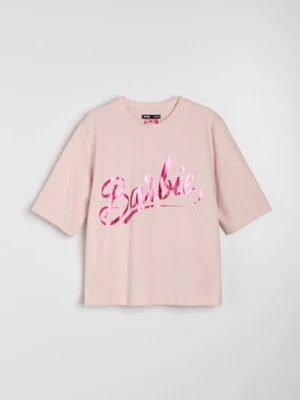 Zdjęcie produktu Sinsay - Bawełniana koszulka z napisem Barbie - różowy