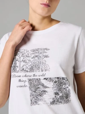 Sinsay - Bawełniana koszulka z napisem - biały