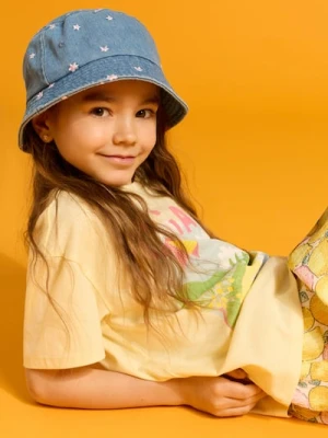 Sinsay - Bawełniana koszulka z napisem Ciao - żółty