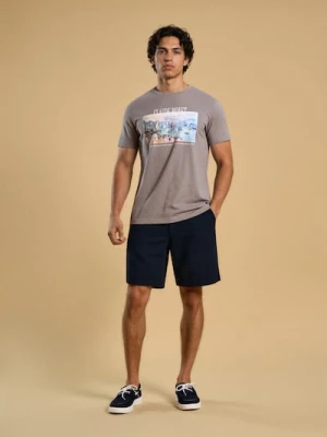 Sinsay - Bawełniana koszulka z napisem Claude Monet - szary