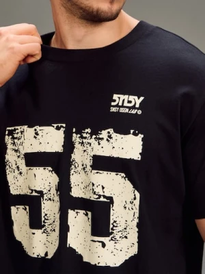 Sinsay - Bawełniana koszulka z napisem - czarny