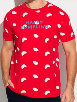 Sinsay - Bawełniana koszulka z napisem - czerwony