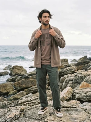 Sinsay - Bawełniana koszulka z napisem Espresso Mood - brązowy