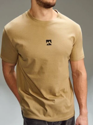 Sinsay - Bawełniana koszulka z napisem - beżowy