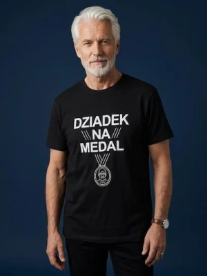 Sinsay - Bawełniana koszulka z napisem na dzień dziadka - czarny