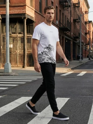 Sinsay - Bawełniana koszulka z napisem On The Ware - biały