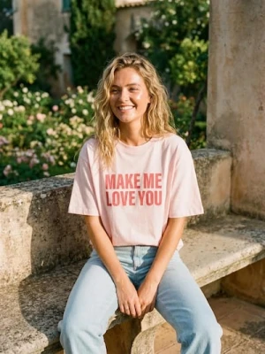 Sinsay - Bawełniana koszulka z napisem - różowy