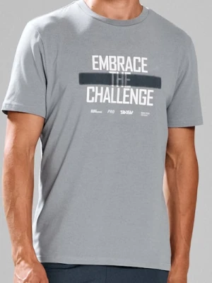 Sinsay - Bawełniana koszulka z napisem - szary