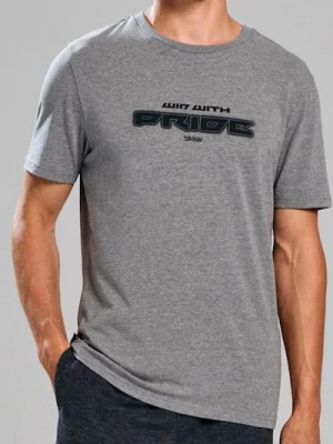 Sinsay - Bawełniana koszulka z napisem - szary