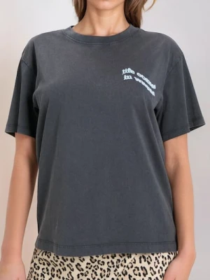 Sinsay - Bawełniana koszulka z napisem - szary