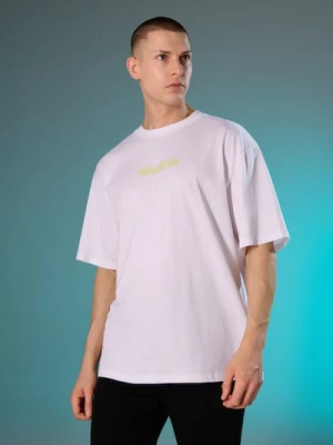 Sinsay - Bawełniana koszulka z napisem Whateva - biały