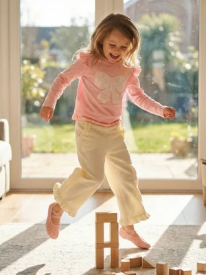 Sinsay - Bawełniana koszulka z ozdobną aplikacją 3D - różowy