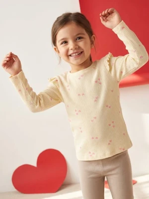 Sinsay - Bawełniana koszulka ze wzorem - kremowy