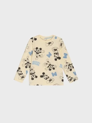 Zdjęcie produktu Sinsay - Bawełniana koszulka ze wzorem Mickey Mouse - kremowy