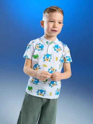Sinsay - Bawełniana koszulka ze wzorem Sonic the Hedgehog - biały