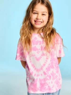 Sinsay - Bawełniana koszulka ze wzorem tie dye - wielobarwny