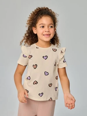 Sinsay - Bawełniana koszulka ze wzorem w serca - wielobarwny