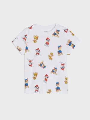 Sinsay - Bawełniana koszulka ze wzorkiem Paw Patrol - biały