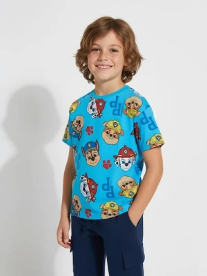 Sinsay - Bawełniana koszulka ze wzorkiem Paw Patrol - niebieski