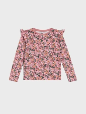 Sinsay - Bawełniana koszulka ze wzorkiem - pomarańczowy