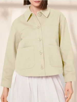 Sinsay - Bawełniana kurtka koszulowa - żółty