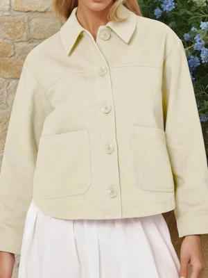 Sinsay - Bawełniana kurtka koszulowa - żółty