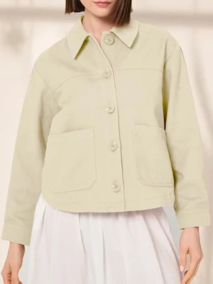 Sinsay - Bawełniana kurtka koszulowa - żółty