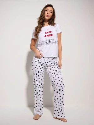 Sinsay - Bawełniana piżama dwuczęściowa 101 Dalmatians - biały
