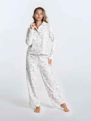 Sinsay - Bawełniana piżama dwuczęściowa - biały