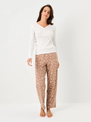 Sinsay - Bawełniana piżama dwuczęściowa - biały