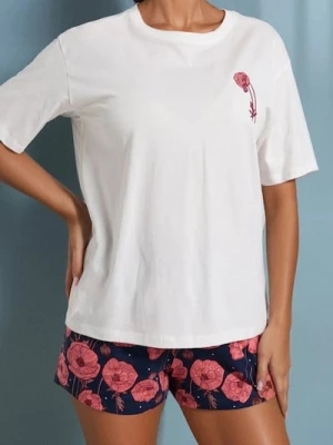 Sinsay - Bawełniana piżama dwuczęściowa - biały