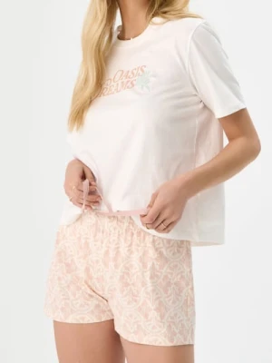 Sinsay - Bawełniana piżama dwuczęściowa - biały